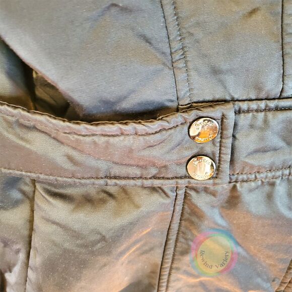 Vintage Guess Raincoat Trench Coat Womens Small Black Animal Print Lined Y2K 90s - Picture 11 of 16